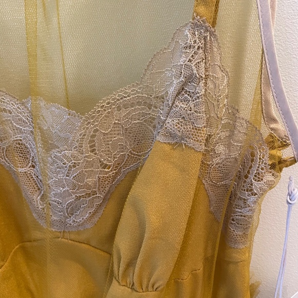 Rodarte for Target 20th Anniv Mustard Yellow Tulle Slip Mini Dress- size XS NWT - Picture 5 of 7